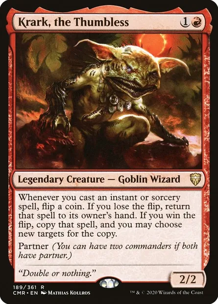 Krark, the Thumbless, Magic card CMR 189 — Commander Legends set