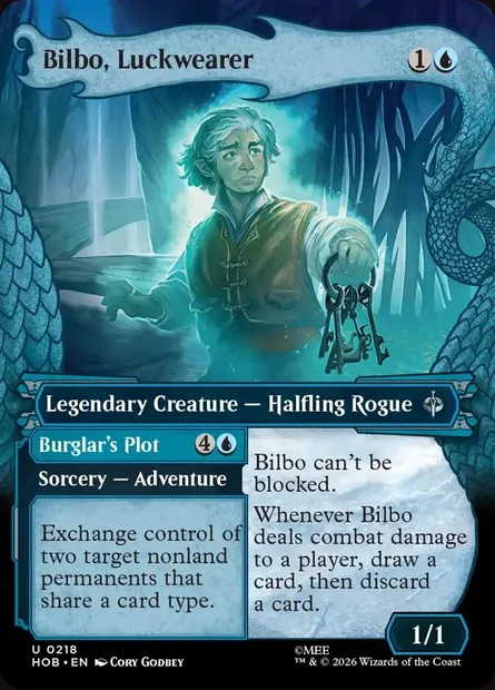 Bilbo, Luckwearer // Burglar's Plot, Magic card HOB 218 — The Hobbit set
