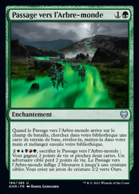 Passage vers l'Arbre-monde, carte Magic KHM 186 — extension Kaldheim