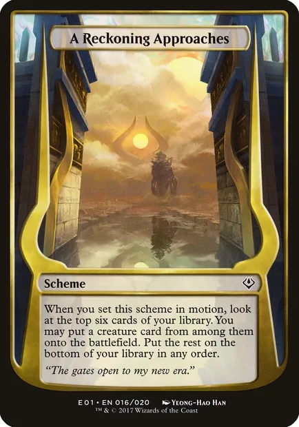 A Reckoning Approaches, carte Magic OE01 16★ — extension Archenemy: Nicol Bolas Schemes