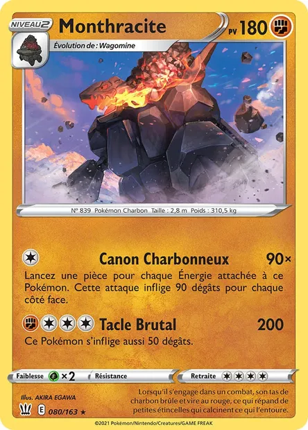Monthracite, carte Pokémon BST 80 — extension Styles de combat
