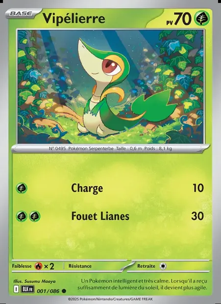 Vipélierre, carte Pokémon BLK 001 — extension Foudre Noire