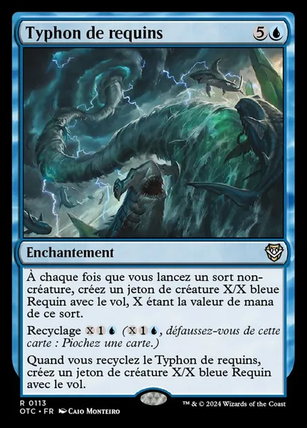 Typhon de requins, carte Magic OTC 113 — extension Outlaws of Thunder Junction Commander