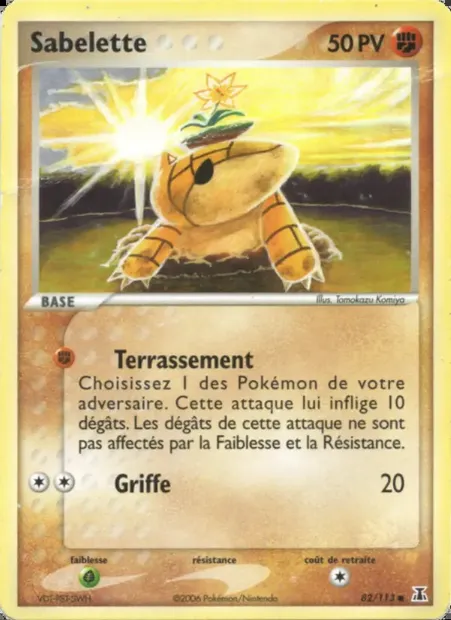Sabelette, carte Pokémon DS 82 — extension EX Espèces Delta