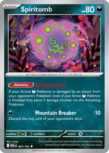 Spiritomb, Pokémon card MEG 087 — Mega Evolution set