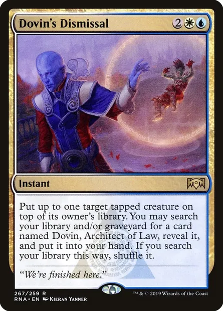 Dovin's Dismissal, Magic card RNA 267 — Ravnica Allegiance set