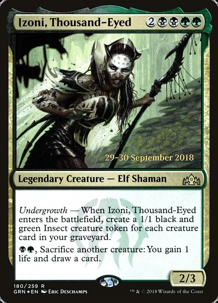 Izoni, Thousand-Eyed, Magic card PGRN 180s — Guilds of Ravnica Promos set