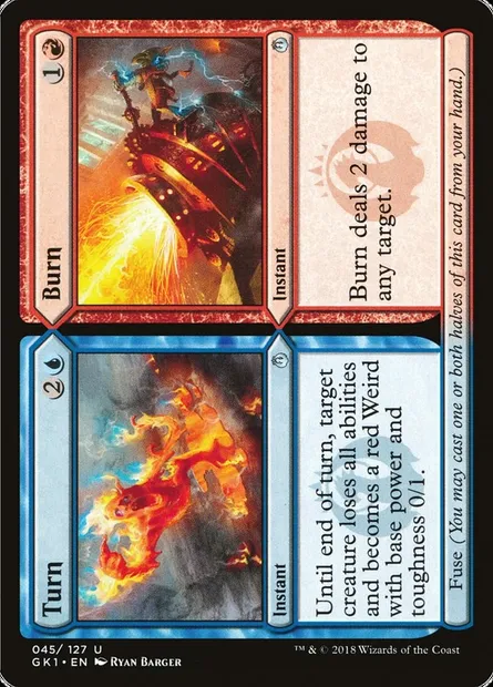 Turn // Burn, Magic card GK1 45 — GRN Guild Kit set