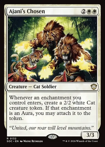 Ajani's Chosen, Magic card SOC 132 — Secrets of Strixhaven Commander set