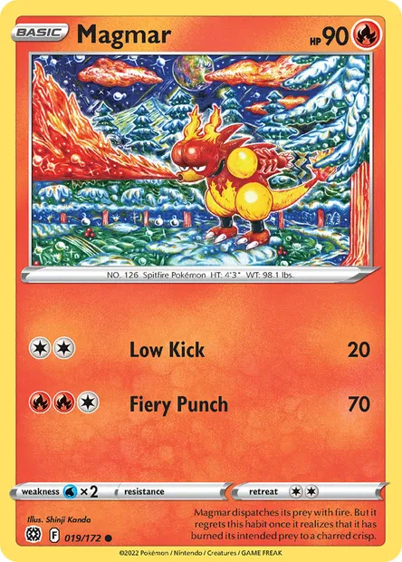 Magmar, Pokémon card BRS 019 — Brilliant Stars set