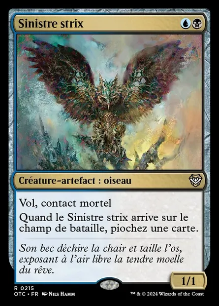 Sinistre strix, carte Magic OTC 215 — extension Outlaws of Thunder Junction Commander