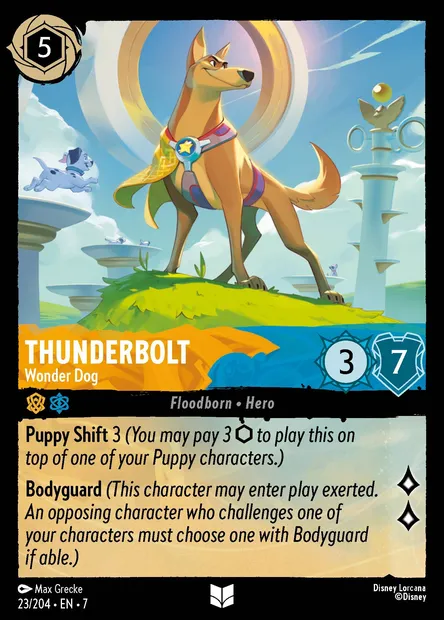 Thunderbolt - Wonder Dog, Disney Lorcana card CH7-023 — Archazia's Island set