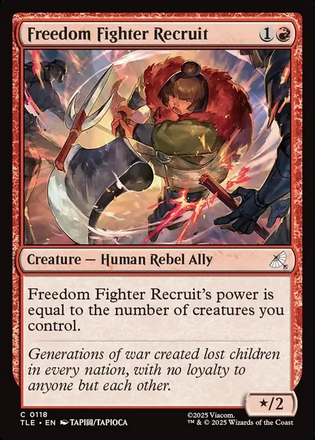Freedom Fighter Recruit, Magic card TLE 118 — Avatar: The Last Airbender Eternal set