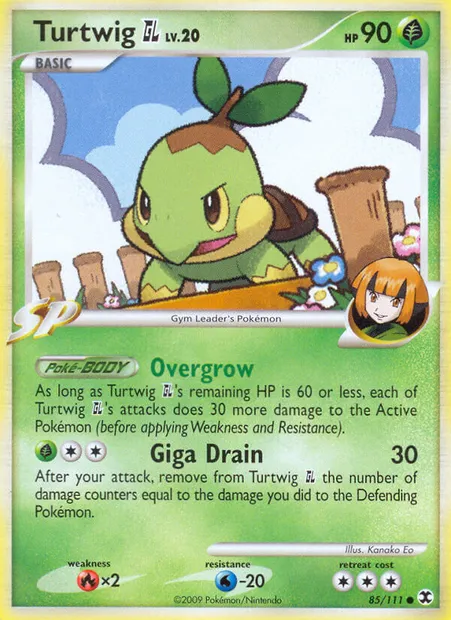 Turtwig GL, Pokémon card RR 85 — Rising Rivals set