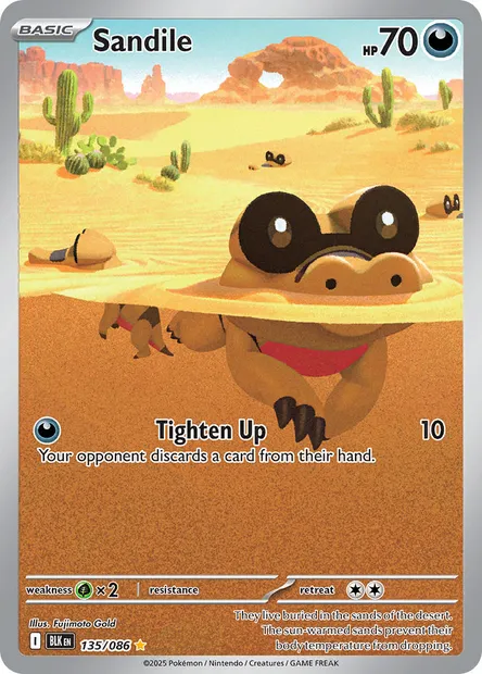 Sandile, Pokémon card BLK 135 — Black Bolt set