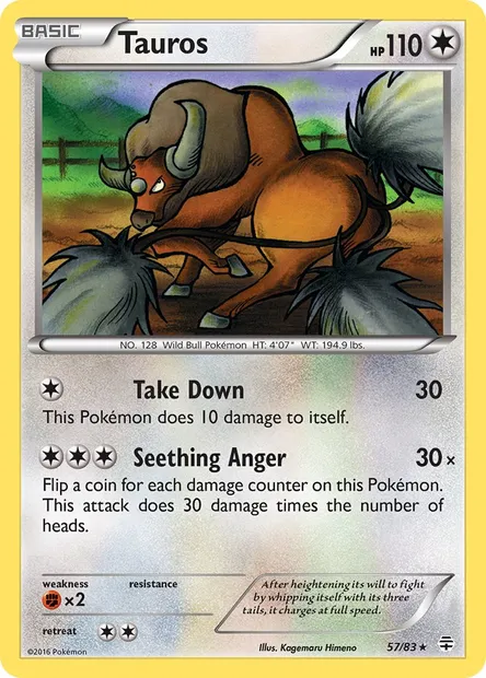Tauros, Pokémon card GEN 57 — Generations set