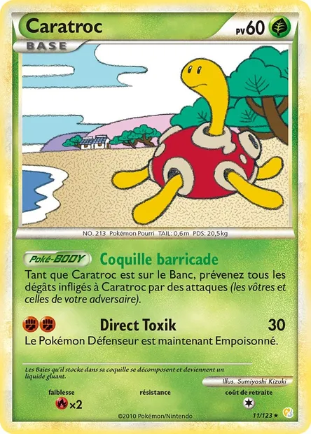 Caratroc, carte Pokémon HS 11 — extension HeartGold SoulSilver