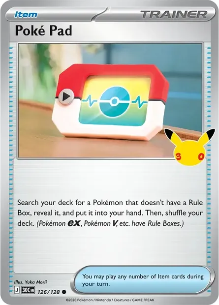 Poké Pad, Pokémon card 30C 126 — 30th Celebration set