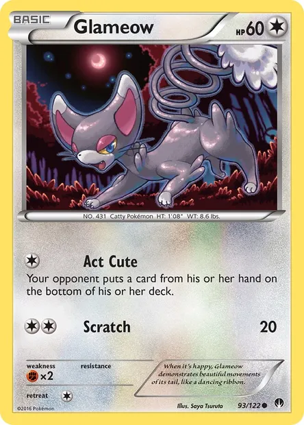 Glameow, Pokémon card BKP 93 — BREAKpoint set