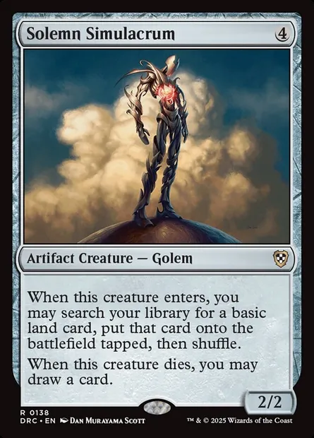 Solemn Simulacrum, Magic card DRC 138 — Aetherdrift Commander set