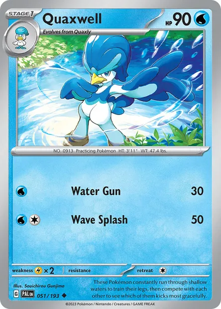 Quaxwell, Pokémon card PAL 051 — Paldea Evolved set