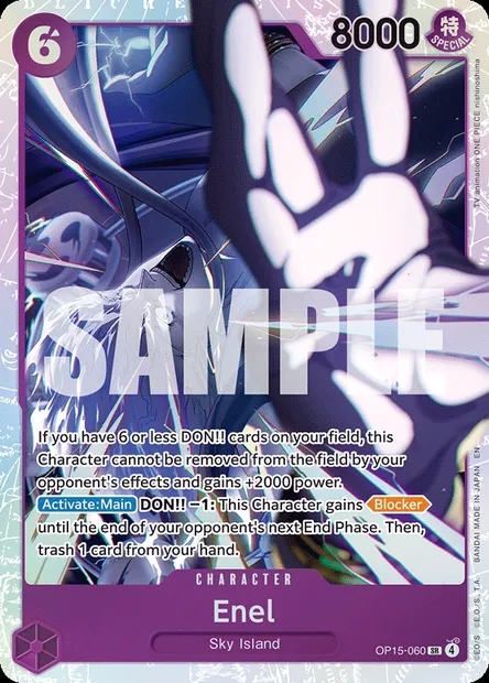 Enel, One Piece card OP15-060 — ADVENTURE ON KAMI’S ISLAND set