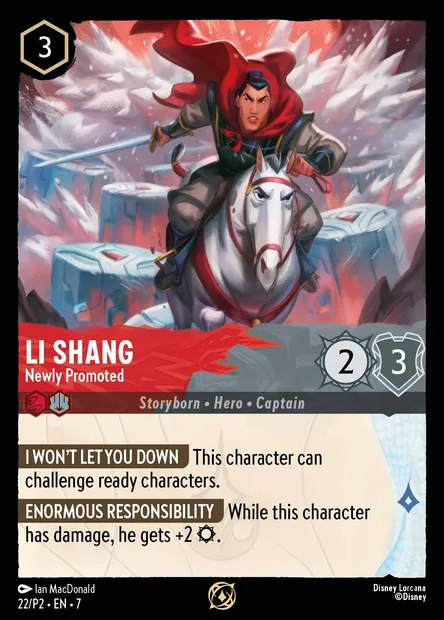 Li Shang - Newly Promoted, Disney Lorcana card P2-022 — P2 set