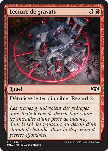 Lecture de gravats, carte Magic RNA 110 — extension L'allégeance de Ravnica