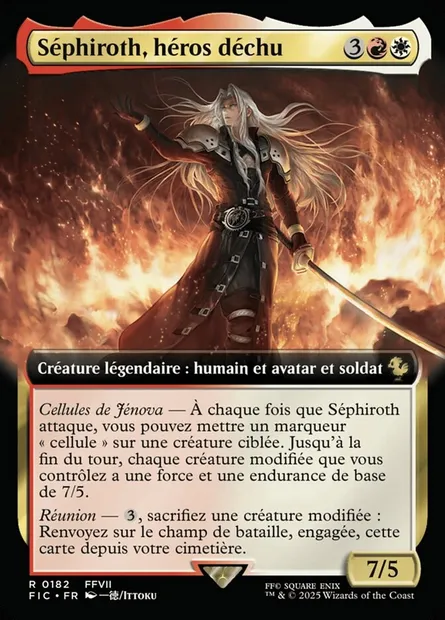 Séphiroth, héros déchu, carte Magic FIC 182 — extension Final Fantasy Commander