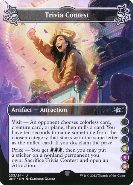 Trivia Contest, carte Magic UNF 233f — extension Unfinity