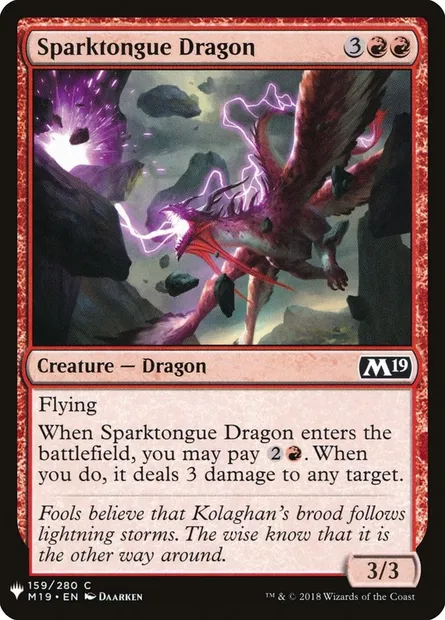 Dragon languefoudre, carte Magic PLST M19-159 — extension The List