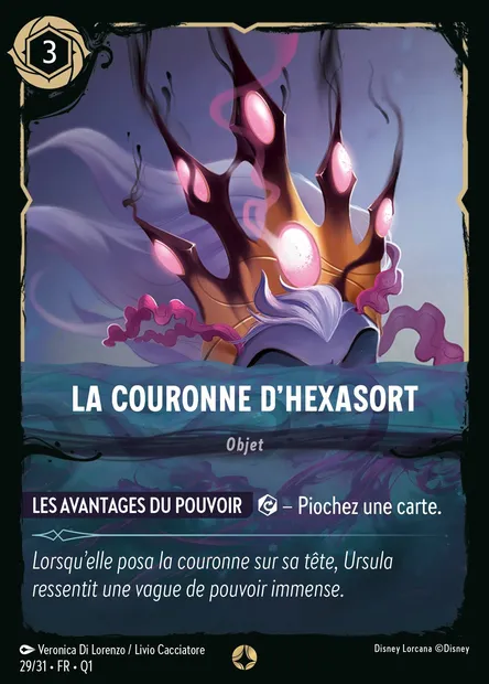 La Couronne d'Hexasort, carte Disney Lorcana Q1-029 — extension Quête des Illumineurs - Menace des profondeurs