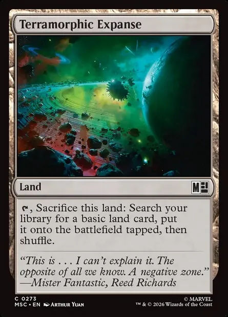 Terramorphic Expanse, Magic card MSC 273 — Marvel Super Heroes Commander set