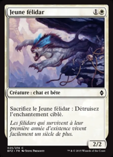 Jeune félidar, carte Magic BFZ 25 — extension La bataille de Zendikar