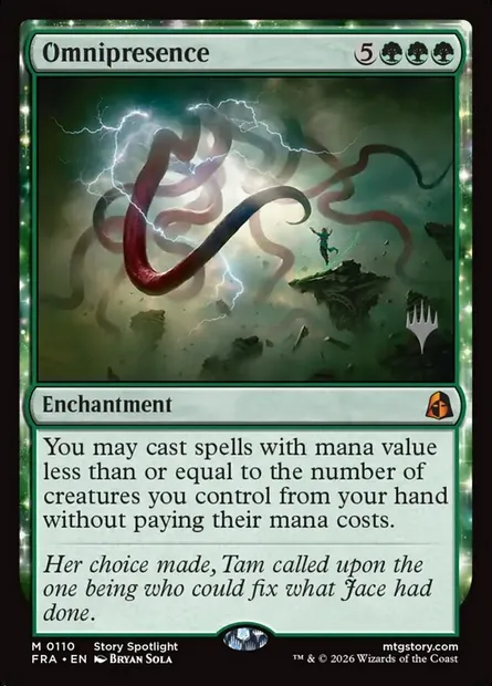 Omniprésence, carte Magic PFRA 110p — extension Reality Fracture Promos