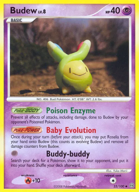 Budew, Pokémon card SF 33 — Stormfront set