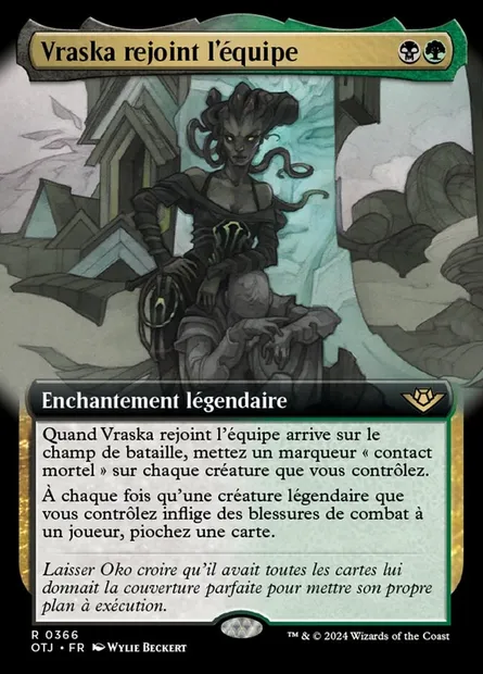 Vraska rejoint l'équipe, carte Magic OTJ 366 — extension Outlaws of Thunder Junction