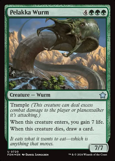 Pelakka Wurm, Magic card FDN 720 — Foundations set