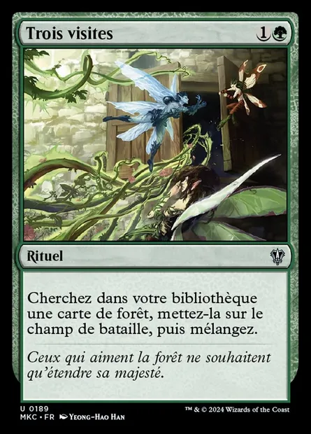 Trois visites, carte Magic MKC 189 — extension Murders at Karlov Manor Commander