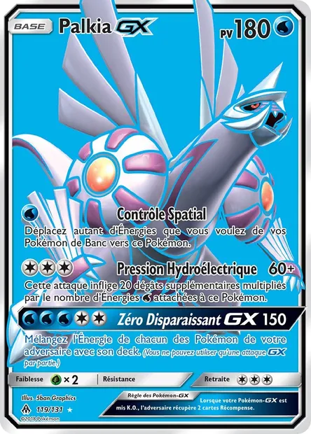 Palkia GX, carte Pokémon FLI 119 — extension Lumière Interdite