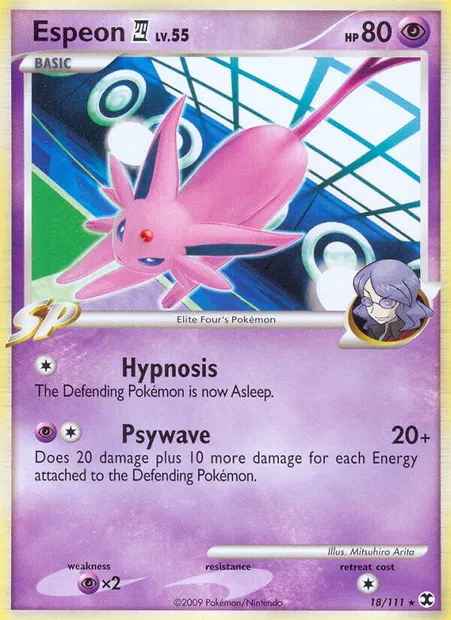 Espeon E4, Pokémon card RR 18 — Rising Rivals set