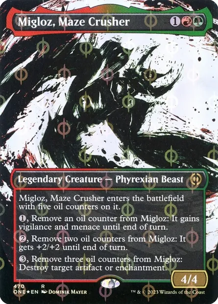 Migloz, Maze Crusher, Magic card ONE 470 — Phyrexia: All Will Be One set