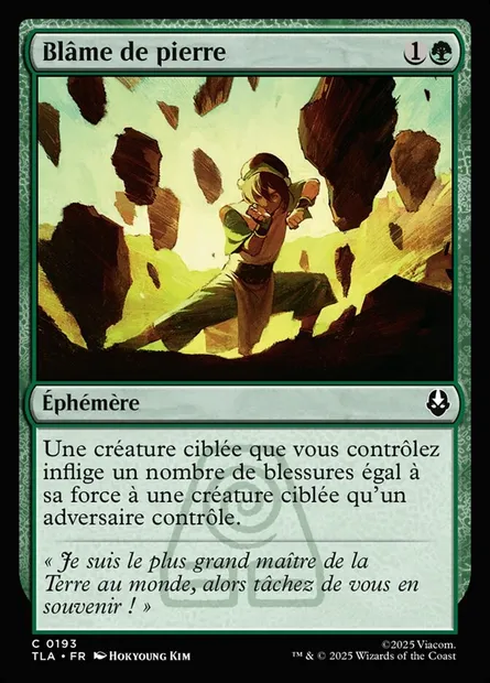 Blâme de pierre, carte Magic TLA 193 — extension Avatar: The Last Airbender