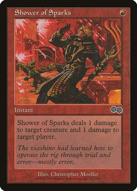 Shower of Sparks, Magic card USG 217 — Urza's Saga set