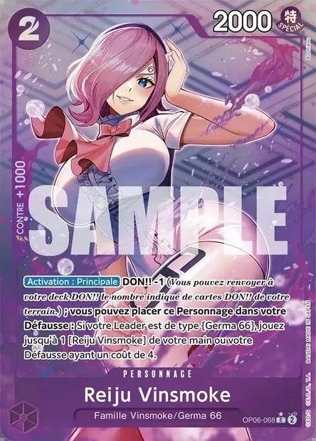 Reiju Vinsmoke, carte One Piece OP06-068 — extension ONE PIECE CARD THE BEST