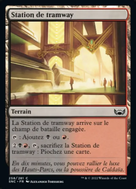 Station de tramway, carte Magic SNC 258 — extension Les rues de la Nouvelle-Capenna