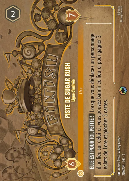 Piste de Sugar Rush - Ligne d'arrivée, carte Disney Lorcana CH6-207 — extension La Mer Azurite