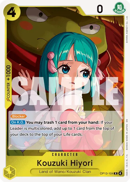 Kouzuki Hiyori, One Piece card OP13-104 — CARRYING ON HIS WILL set