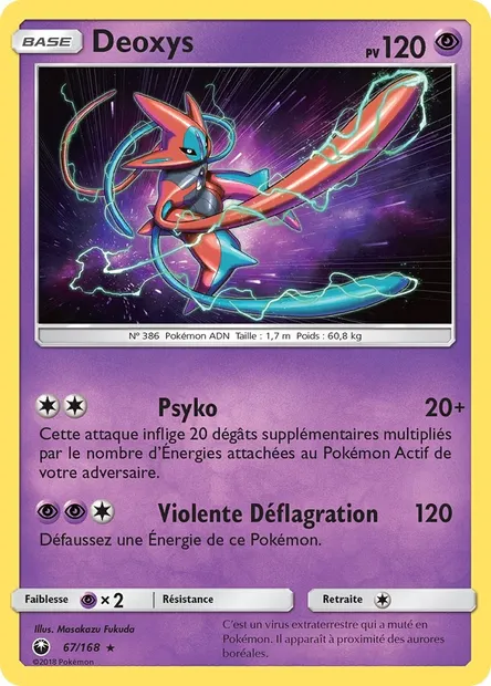 Deoxys, carte Pokémon CES 67 — extension Tempête Céleste