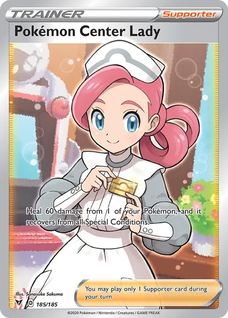 Pokémon Center Lady, Pokémon card VIV 185 — Vivid Voltage set